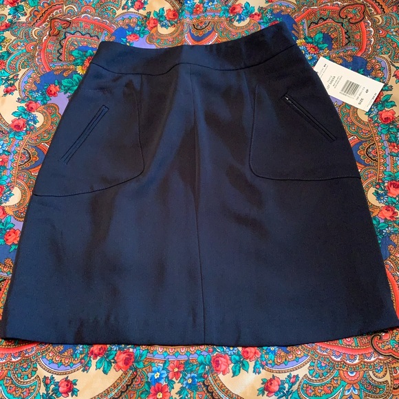 Harve Bernard Navy Blue A Line Skirt NWT - Picture 8 of 9